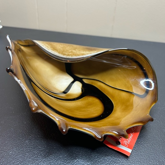 Conch Seashell Art Glass Shell Centerpiece Bowl - handmade in Poland / 1… - Picture 1 of 13